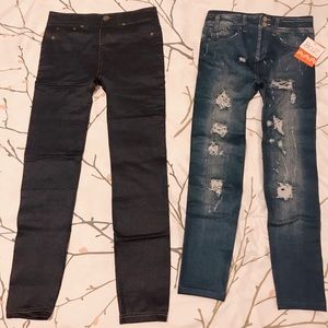 NWT!! Fleece-lined Denim Print Jeggings (Seamless)